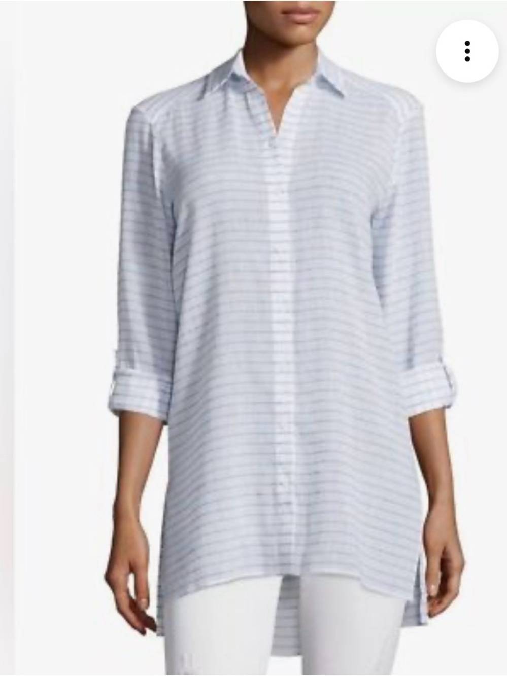 Alice + Olivia Otis Linen Button-Up Tunic size small
